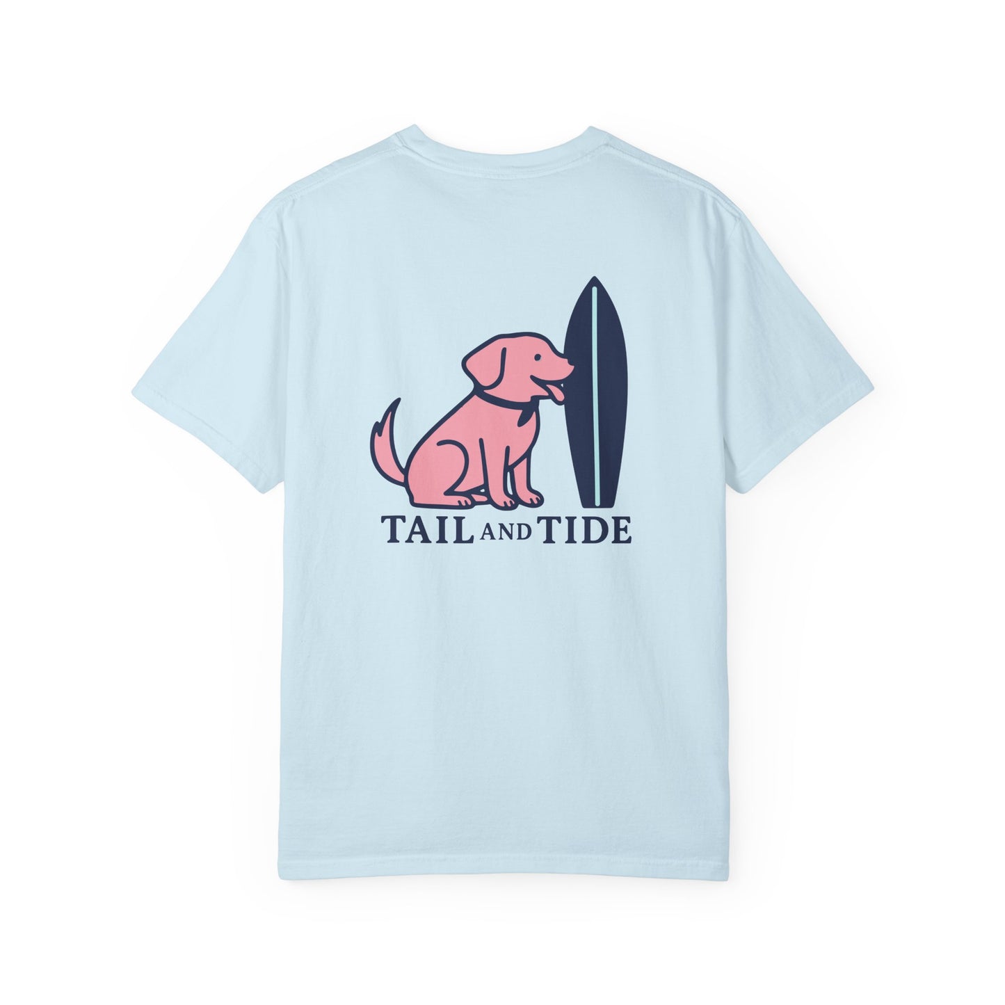 Labrador Surfboard Tee β Preppy Coastal Dog Mom Shirt | Tail and Tide Co.