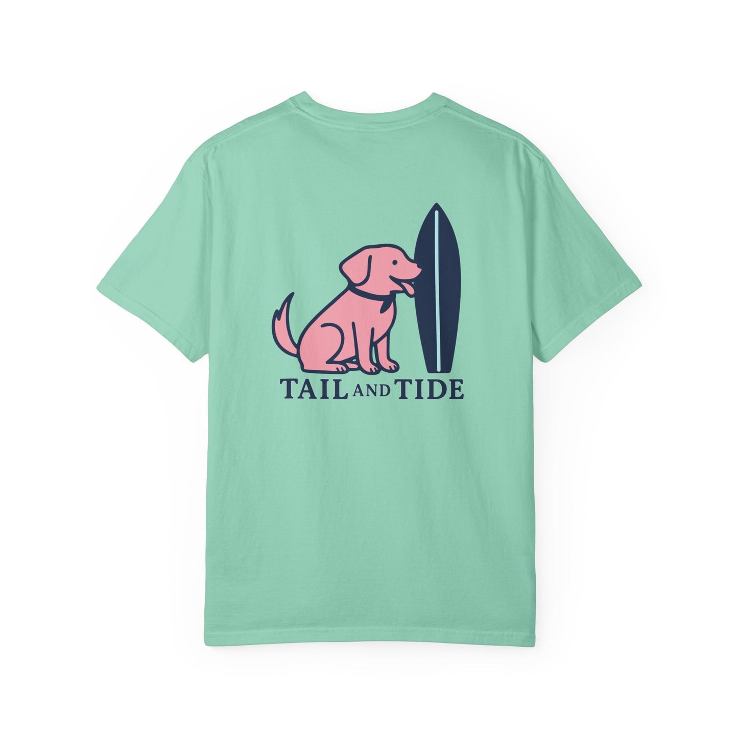 Labrador Surfboard Tee β Preppy Coastal Dog Mom Shirt | Tail and Tide Co.