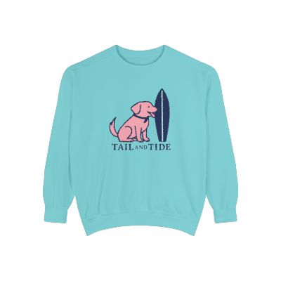 Chalky mint Labrador crewneck sweatshirt, soft coastal green sweatshirt for dog moms