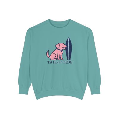 Seafoam Labrador crewneck sweatshirt, relaxed coastal dog mom pullover in beachy pastel
