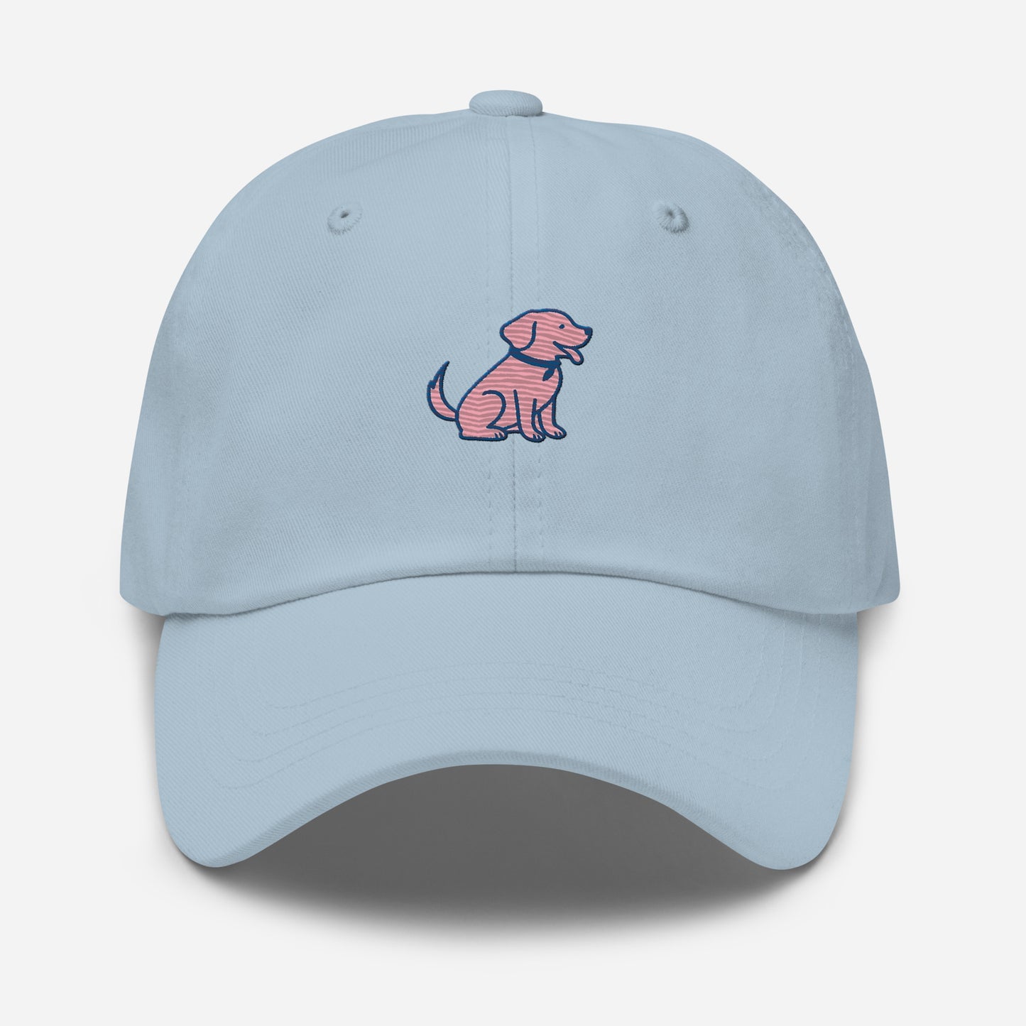 Light blue embroidered dog mom hat with Labrador-inspired Labrador logo – Tail & Tide Co